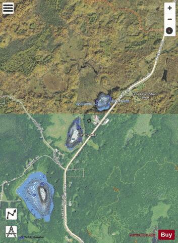 Benjamin Lake + Stevens Lake depth contour Map - i-Boating App - Satellite