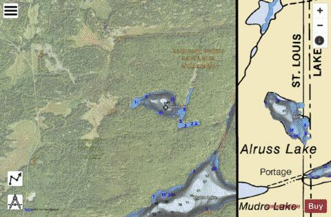 Louis Lake depth contour Map - i-Boating App - Satellite