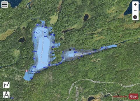 Nels Lake depth contour Map - i-Boating App - Satellite