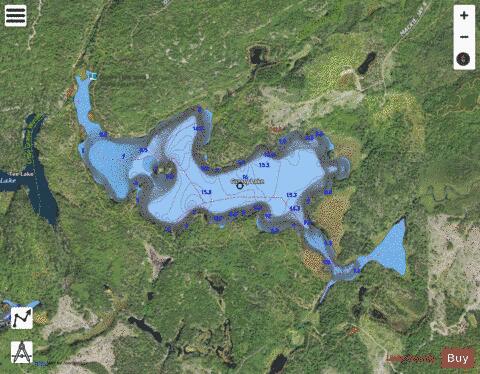Grassey Lake depth contour Map - i-Boating App - Satellite