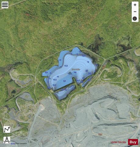 Iron Lake + depth contour Map - i-Boating App - Satellite