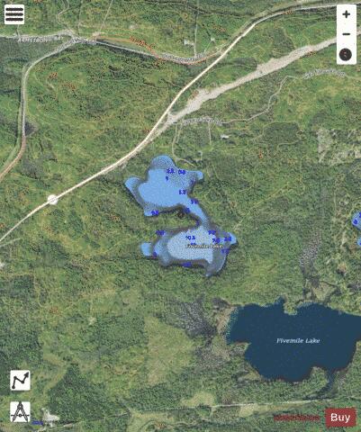 Fourmile Lake depth contour Map - i-Boating App - Satellite