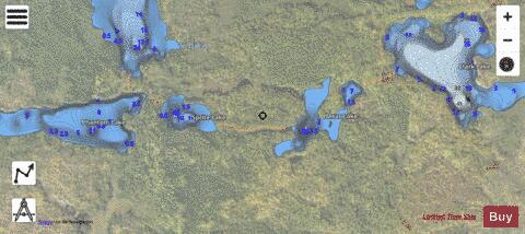 Meat Lake + Sprite Lake depth contour Map - i-Boating App - Satellite