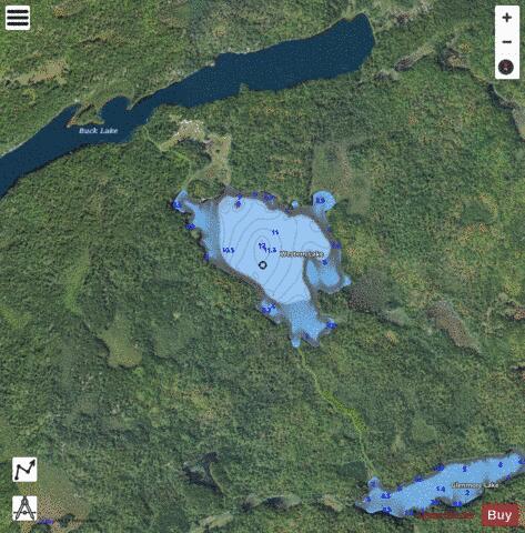 Western Lake depth contour Map - i-Boating App - Satellite