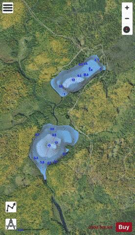 Twin Lakes depth contour Map - i-Boating App - Satellite