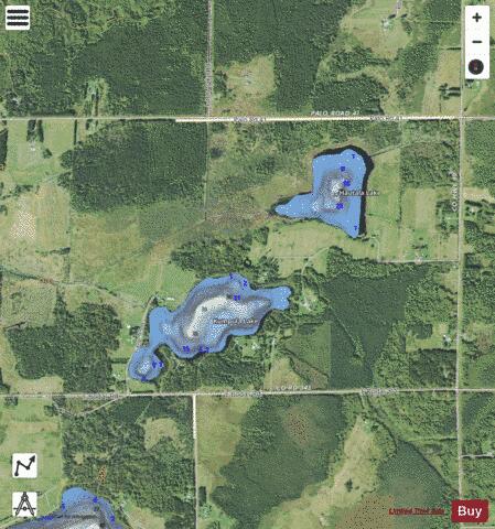 Hautala Lake + Kumpula Lake depth contour Map - i-Boating App - Satellite