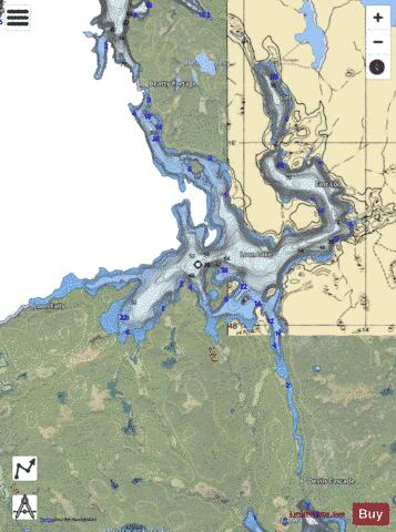 Little Loon Lake + Loon Lake depth contour Map - i-Boating App - Satellite