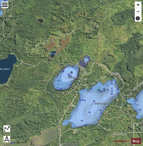 Lake Anne + Wilson Lake depth contour Map - i-Boating App - Satellite