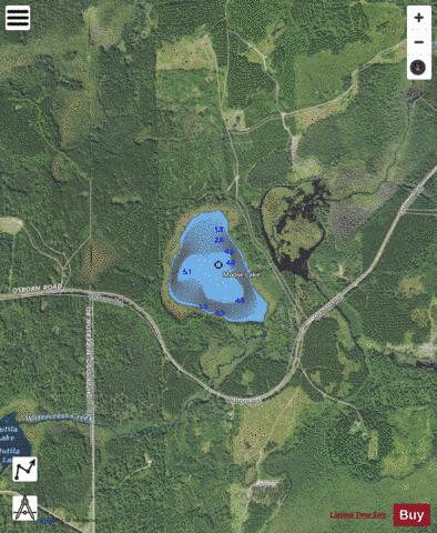 Moose Lake depth contour Map - i-Boating App - Satellite