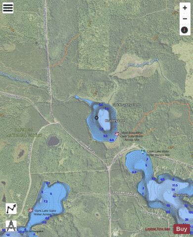 Knuckey Lake depth contour Map - i-Boating App - Satellite
