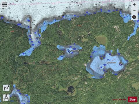 Fishmouth Lake depth contour Map - i-Boating App - Satellite