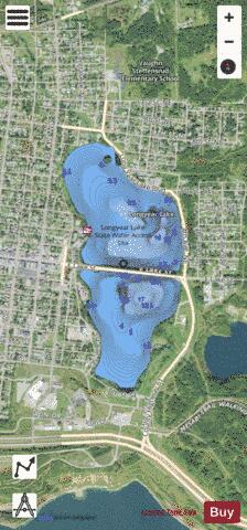Longyear Lake + depth contour Map - i-Boating App - Satellite