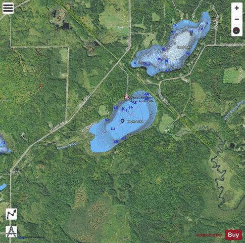 Coons Lake depth contour Map - i-Boating App - Satellite