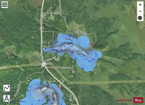 Janette Lake depth contour Map - i-Boating App - Satellite