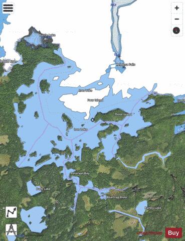 Iron Lake depth contour Map - i-Boating App - Satellite