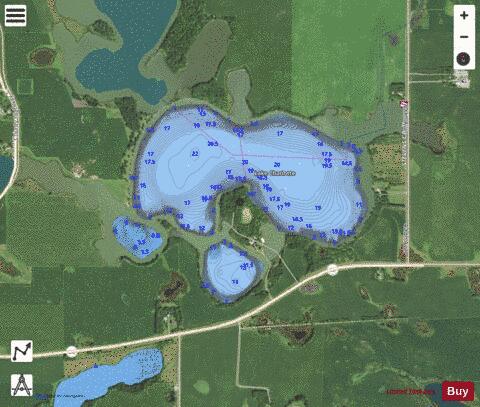 Olson (Charolette) Lake depth contour Map - i-Boating App - Satellite