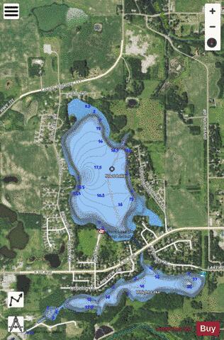 Hoot Lake depth contour Map - i-Boating App - Satellite