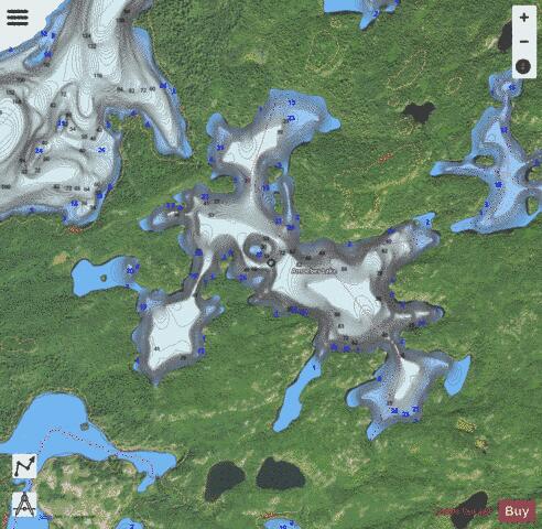 Lake Amoeber depth contour Map - i-Boating App - Satellite
