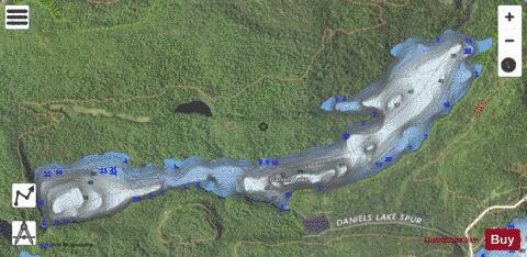 Lake Daniels depth contour Map - i-Boating App - Satellite