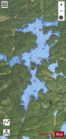 Lake Fourtown depth contour Map - i-Boating App - Satellite