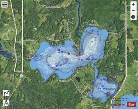 Hanging Kettle Lake depth contour Map - i-Boating App - Satellite