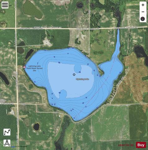 Lake Lightning depth contour Map - i-Boating App - Satellite