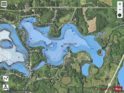 Little Pelican Lake depth contour Map - i-Boating App - Satellite