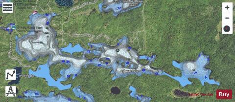 Lake Ojibway depth contour Map - i-Boating App - Satellite