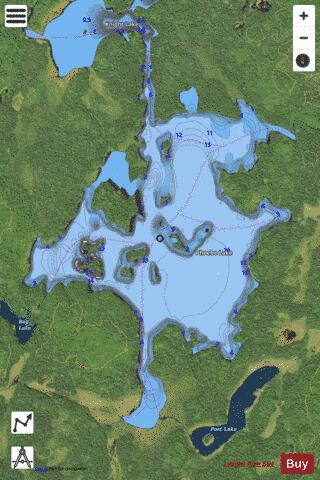 Lake Phoebe depth contour Map - i-Boating App - Satellite