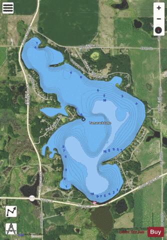 Lake Tamarack depth contour Map - i-Boating App - Satellite
