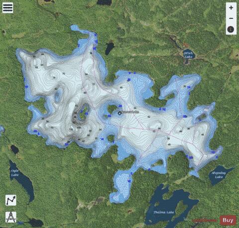 Lake Tuscarora depth contour Map - i-Boating App - Satellite