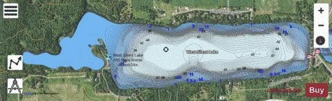Lake West Silent depth contour Map - i-Boating App - Satellite