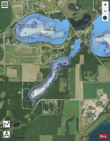 Long Lake A depth contour Map - i-Boating App - Satellite