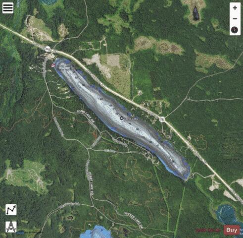 Long Lake depth contour Map - i-Boating App - Satellite