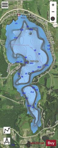 Wall Lake depth contour Map - i-Boating App - Satellite