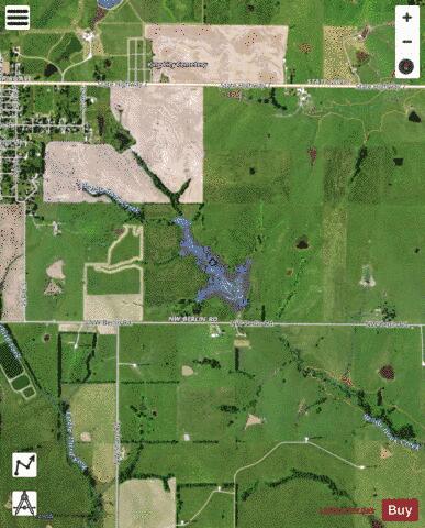 King City Reservoir depth contour Map - i-Boating App - Satellite