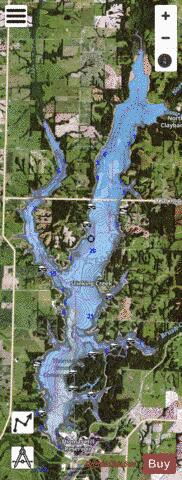 Thomas Hill Reservoir depth contour Map - i-Boating App - Satellite
