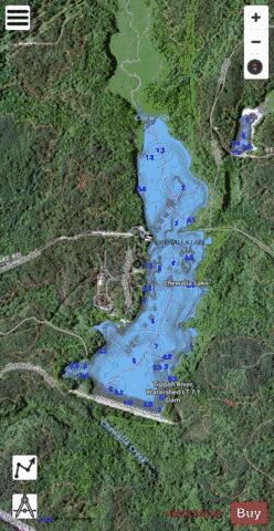 Chewalla Lake depth contour Map - i-Boating App - Satellite