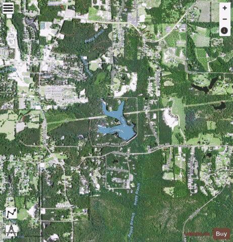 Hickory Hills Lake depth contour Map - i-Boating App - Satellite