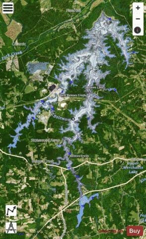 Belews Lake depth contour Map - i-Boating App - Satellite
