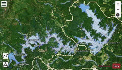 James Lake depth contour Map - i-Boating App - Satellite