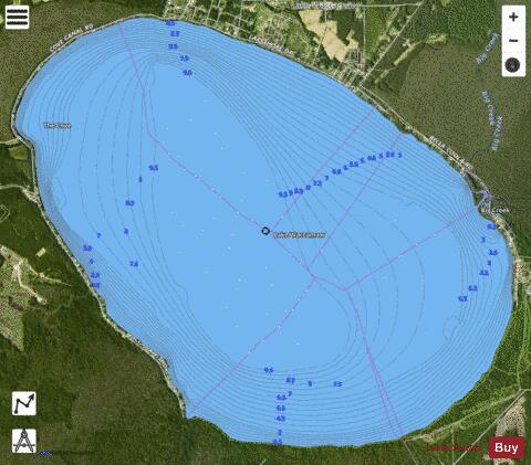Lake Waccamaw depth contour Map - i-Boating App - Satellite