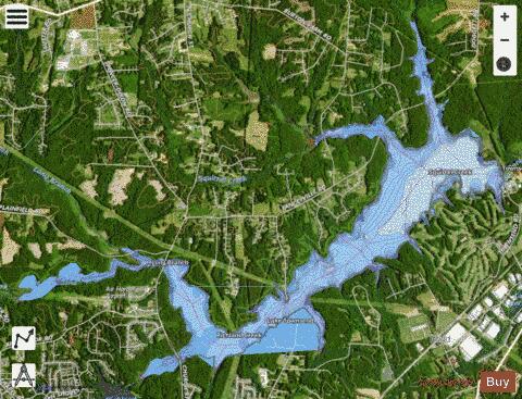 Lake Townsend depth contour Map - i-Boating App - Satellite