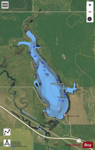 Gascoyne Lake depth contour Map - i-Boating App - Satellite