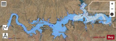 Ute Lake depth contour Map - i-Boating App - Satellite