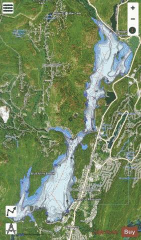 Wanaque Reservoir depth contour Map - i-Boating App - Satellite