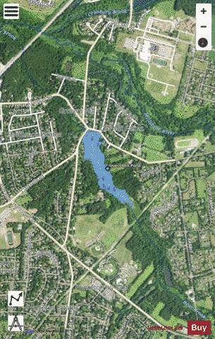 Grovers Mill Pond depth contour Map - i-Boating App - Satellite