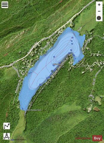 Owassa Lake depth contour Map - i-Boating App - Satellite