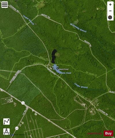Pakim Pond depth contour Map - i-Boating App - Satellite