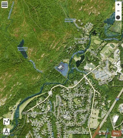 Scarlet Oak Pond depth contour Map - i-Boating App - Satellite